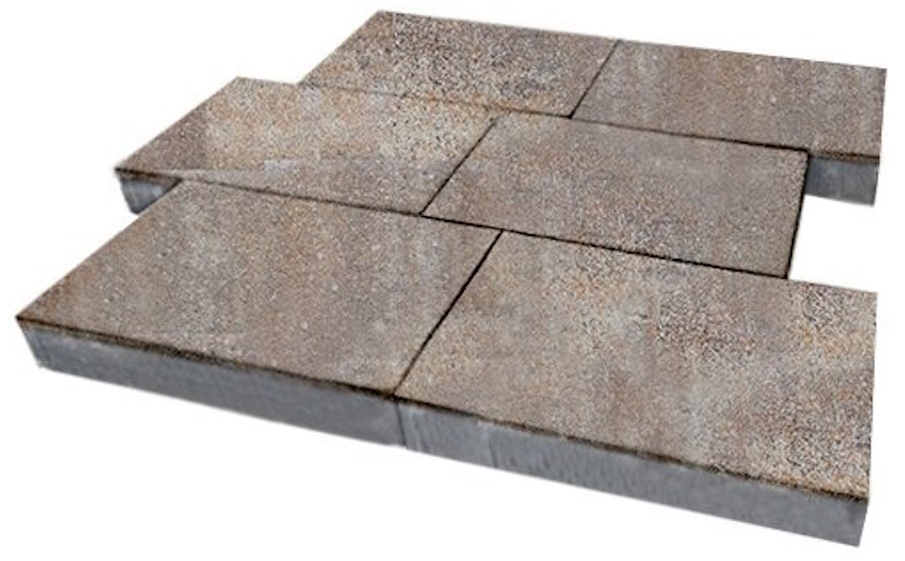 Плитка тротуарная SteinRus, Парк Плейс Б.3.П.6, гладкая, ColorMix Берилл, 600*300*60 мм