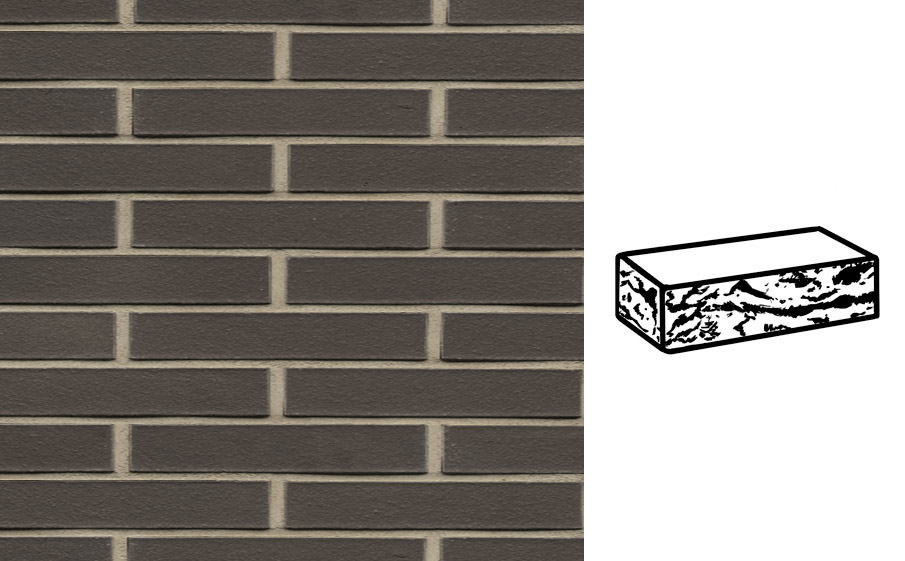 Кирпич клинкерный Muhr 05 Eisenschmelz Schwarzbraun готик, 240*90*40 мм
