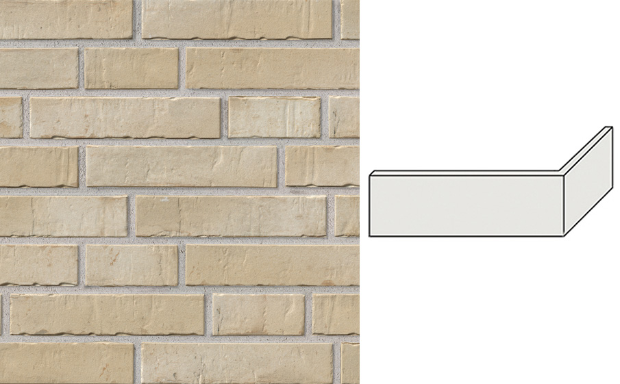 Клинкерная плитка угловая Stroeher Kontur EG, 470 beige engobiert, 240*115*52*12 мм