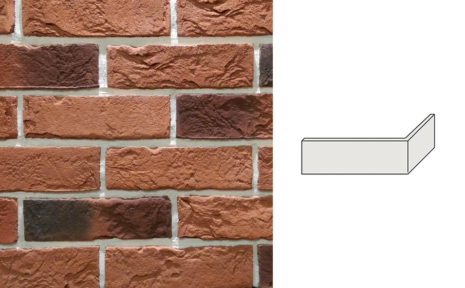 Угловой декоративный кирпич Redstone Town brick TB-66/U 200*85*65 мм