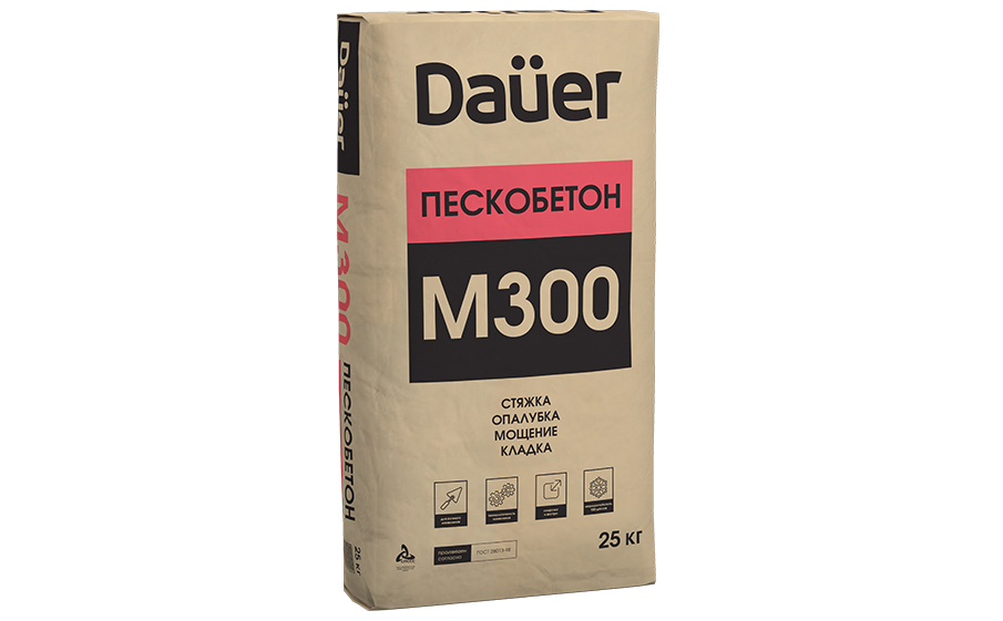 Сухая смесь Dauer пескобетон М-300, 25 кг