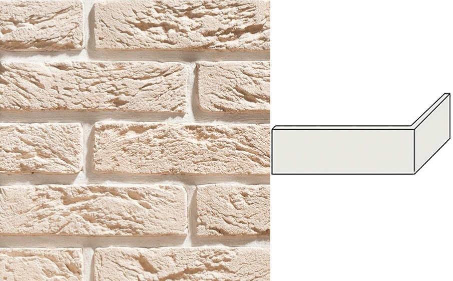 Декоративный кирпич Leonardo Stone угловой элемент Сен-Жермен 185/90*50*14 мм 404
