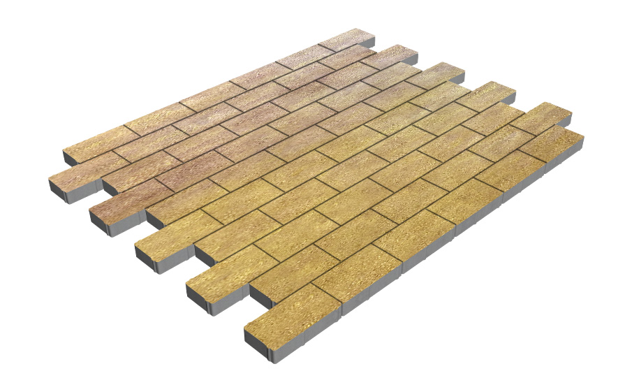 Плитка тротуарная SteinRus Прямоугольник А.6.П.4, гладкая, Брайс, 200*100*40 мм