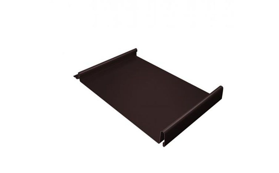 Фальцевая кровля Grand Line Кликфальц® Rooftop Matte с пленкой на замках RAL 8017 шоколад