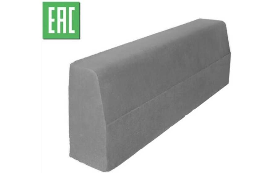 Дорожный бордюр SteinRus БР 100.30.15 ЕАС, гладкая, серый, 1000*300*150 мм