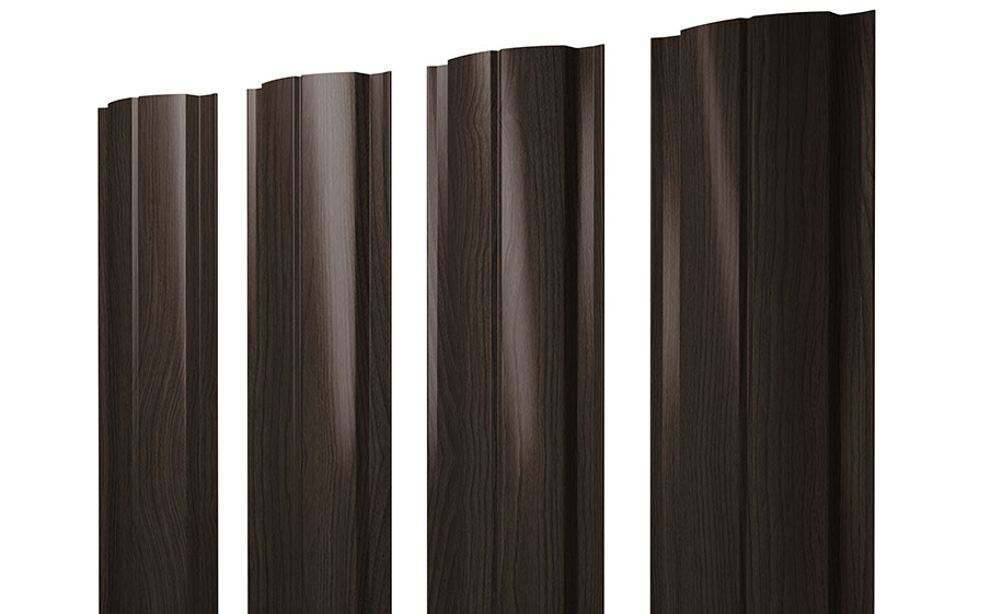 Штакетник Полукруглый Slim 0,45 Print Elite Coffee Wood TwinColor
