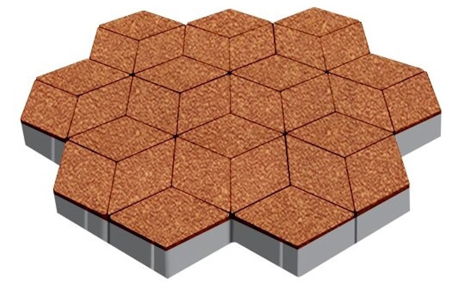 Плитка тротуарная SteinRus Полярная звезда Б.5.Ф.8, Native, оранжевый, 250*150*60 мм