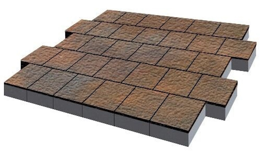 Плитка тротуарная SteinRus Валенсия Б.3.К.8, Old-age, ColorMix Штайнрус, 300*300*80 мм