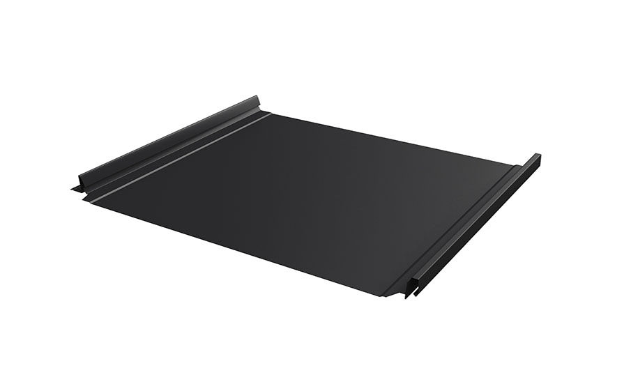 Фальцевая кровля Grand Line Кликфальц® Pro с пленкой на замках Grand Line Satin Matt RAL 9005 черный
