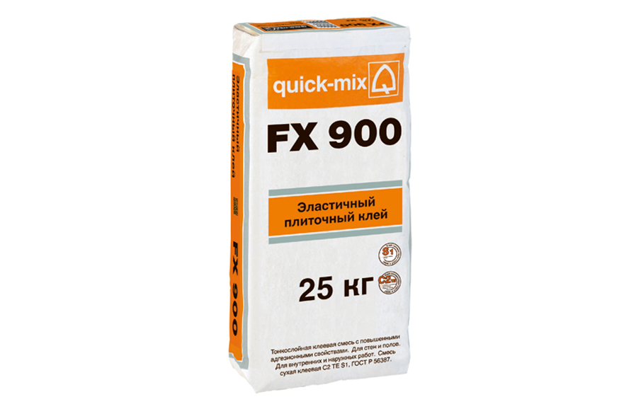 Высокоэластичный плиточный клей quick-mix FX 900, 25 кг