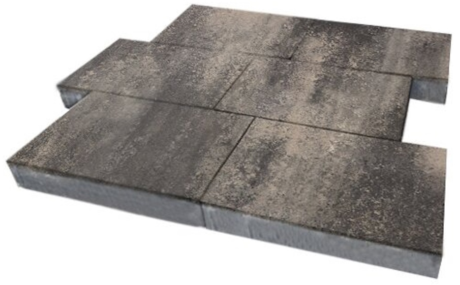 Плитка тротуарная SteinRus, Парк Плейс Б.3.П.8, гладкая, ColorMix Нокс, 600*300*80 мм