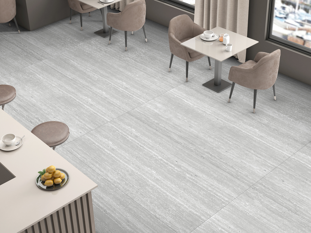 Керамогранит ENNFACE Travertine Grey Carving, 1600*800*9 мм