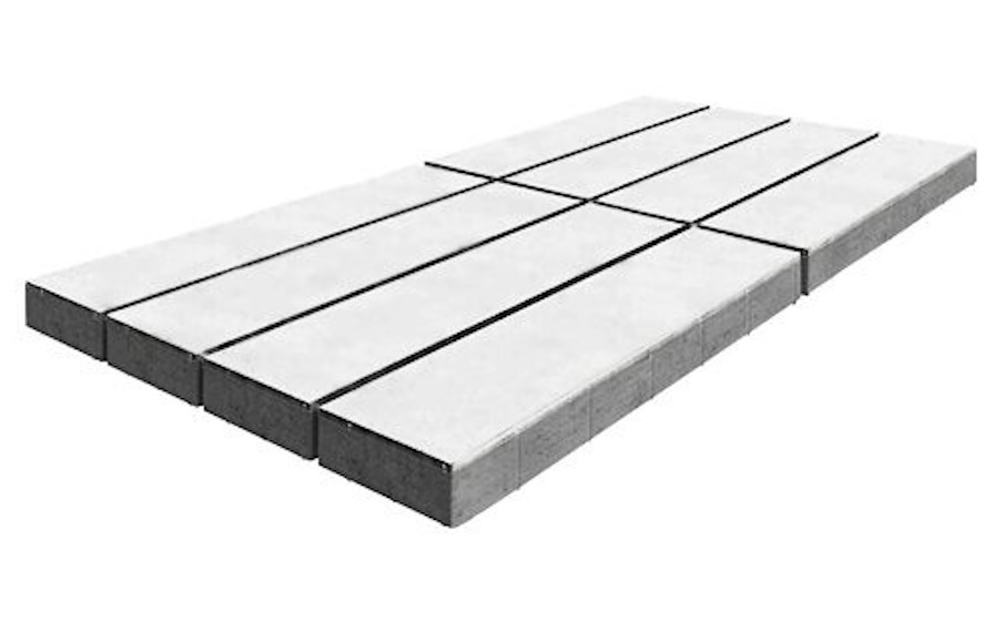 Плитка тротуарная SteinRus Гранада Б.7.П.8, гладкая, белый, 600*200*80 мм