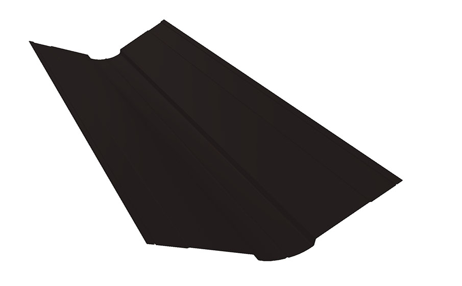 Планка ендовы верхней фигурной 100*100 мм Grand Line Satin Matt TX RAL 9005, 2 м