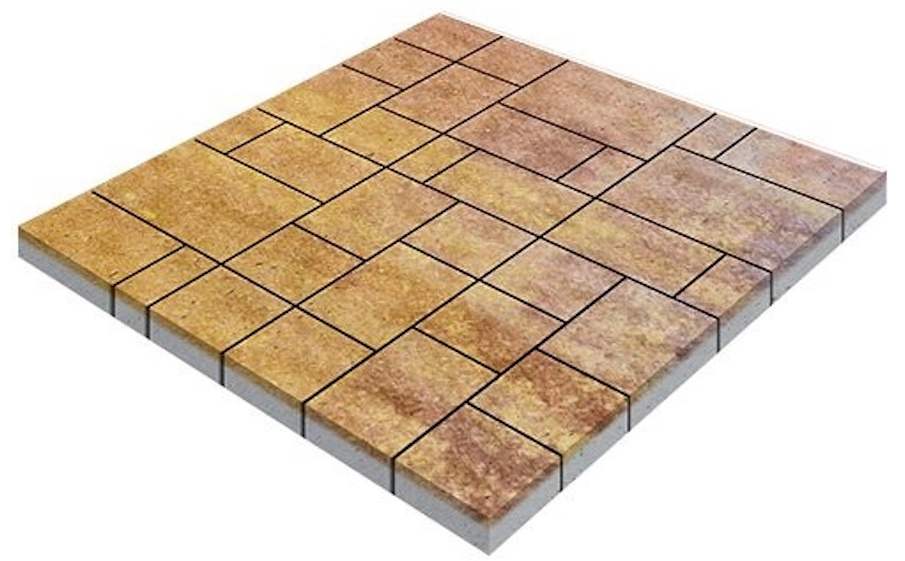 Плитка тротуарная SteinRus Инсбрук Альпен Б.7.Псм.6 Native, ColorMix Брайс, толщина 60 мм