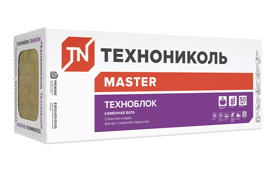 Утеплитель Технониколь Техноблок Стандарт, 3 шт/уп, 1200*600*190 мм