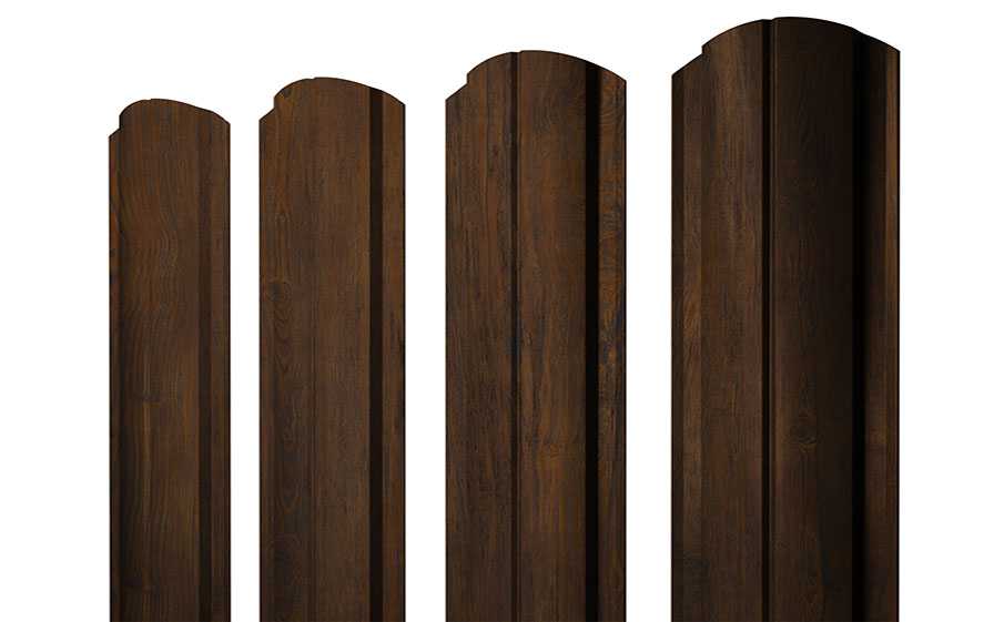 Штакетник Полукруглый Slim 0,45 Print Elite Chestnut Wood TwinColor
