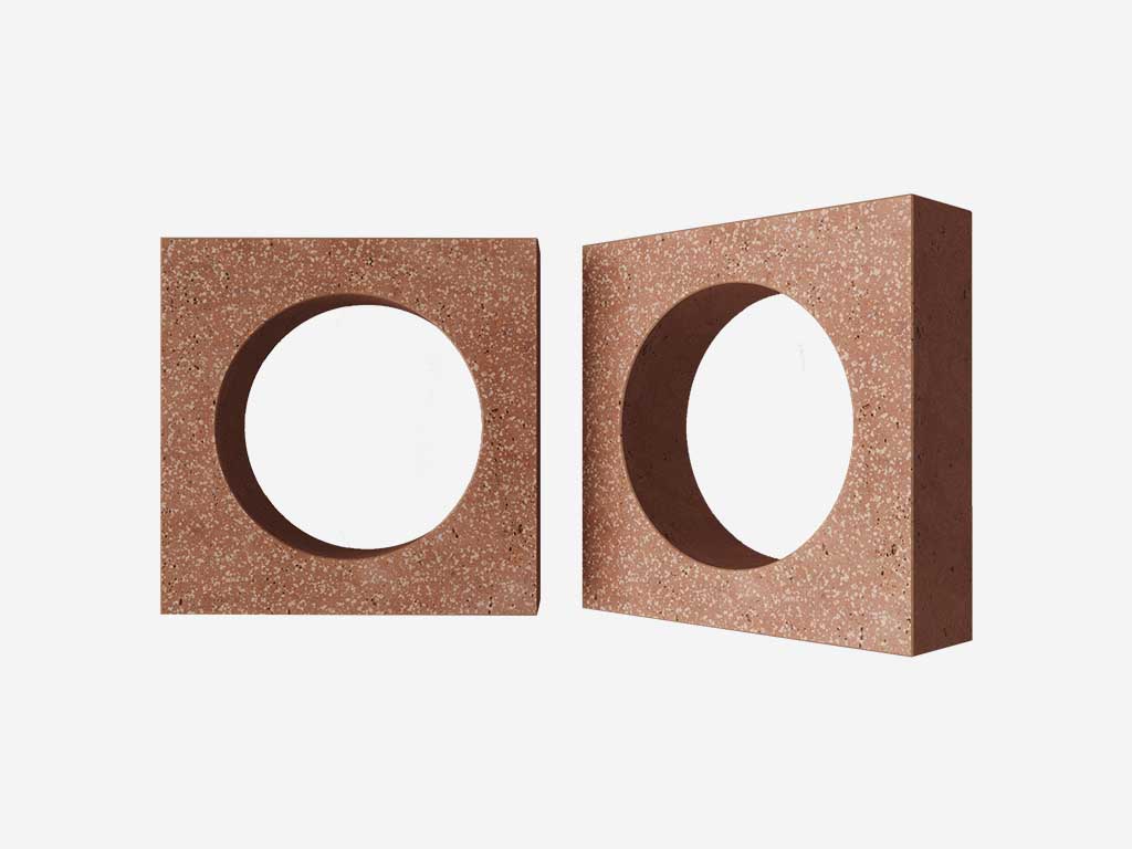 Декоративный бриз-блок Mesterra Кобого / Cobogo 0102, терракотовый LUX, 250*250 мм