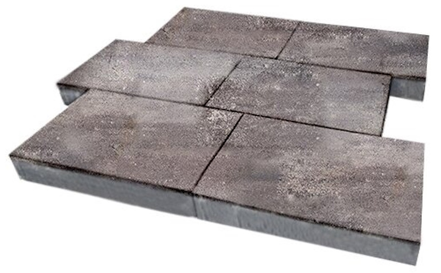 Плитка тротуарная SteinRus, Парк Плейс Б.3.П.8, гладкая, ColorMix Умбра, 600*300*80 мм