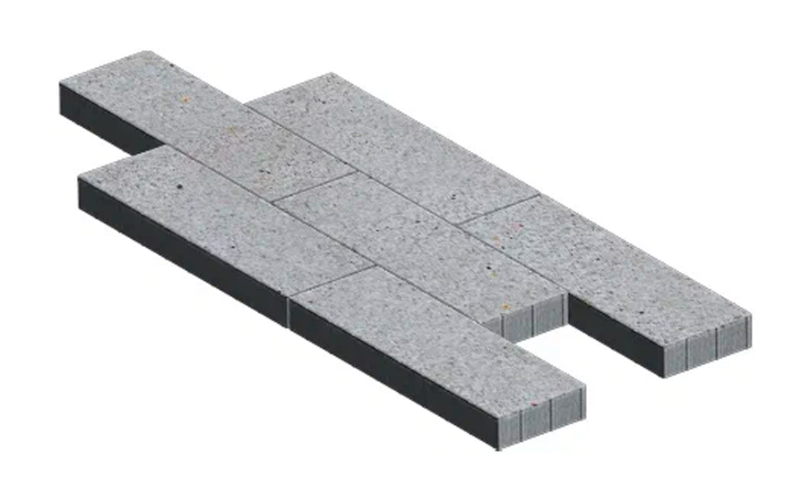Плитка тротуарная SteinRus Аликанте Б.2.П.8  Backwash, Эльтон, 900*300*80 мм