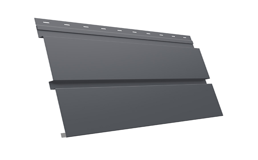 Софит металлический Grand Line Квадро брус без перфорации, сталь 0,5 мм GreenCoat Pural BT Matt, RR 23 темно-серый