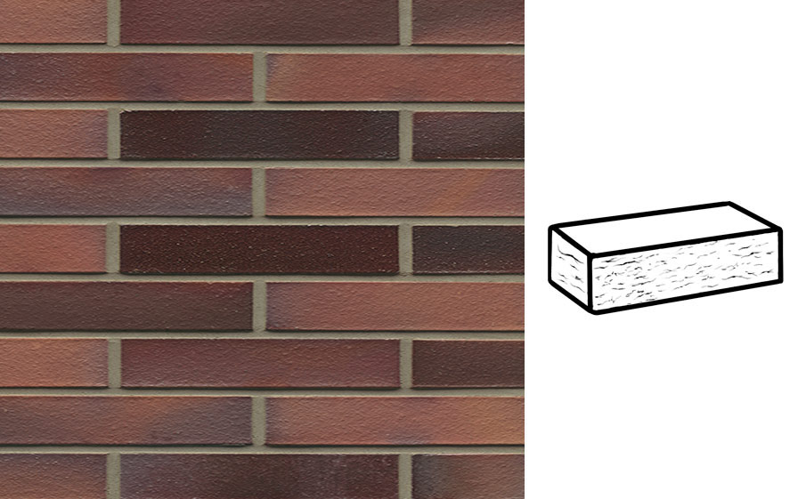 Кирпич клинкерный Muhr 04EG Rotbraun-bunt Edelglanz рустик, 290*90*52 мм