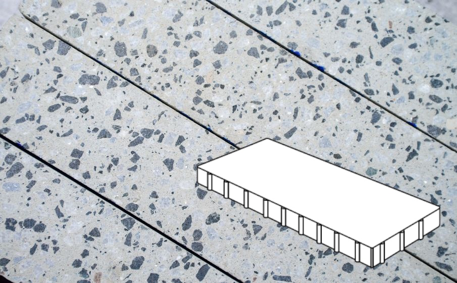 Плитка тротуарная Готика, Granite FINO, Плита Б.10.П.10, Грис Парга, 1000*500*100 мм