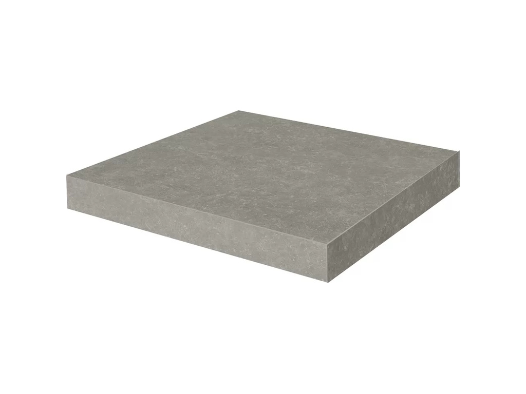 Ступень угловая клееная KERAMA MARAZZI Касабланка HP серый обрезная, 330*330*9 мм
