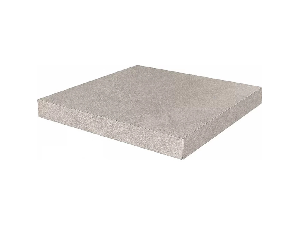 Ступень угловая клееная KERAMA MARAZZI Про Стоун серый светлый необрезная, 330*330*9 мм