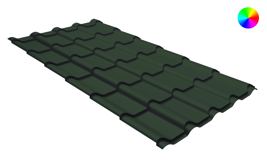 Металлочерепица GRAND LINE Kamea GreenCoat Pural