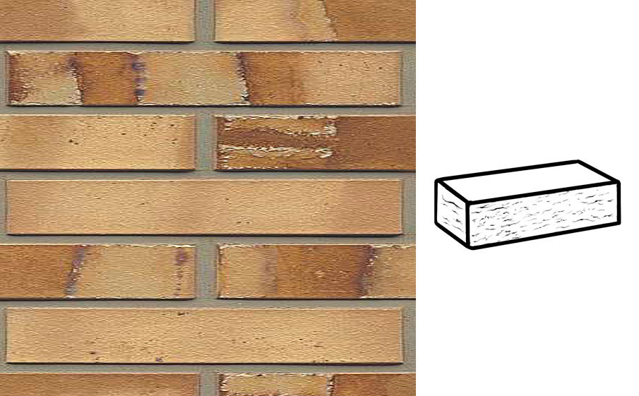 Кирпич клинкерный Muhr 06 S Hellbraun-bunt Spezial рустик, 290*90*40 мм