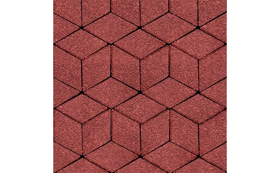 Плитка тротуарная SteinRus Полярная звезда Б.5.Ф.8, Native, красный, 250*150*60 мм