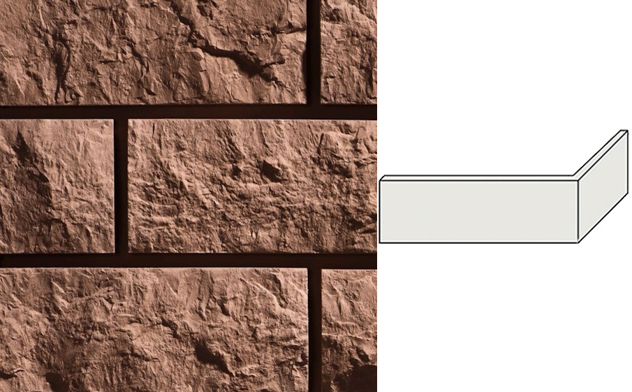 Облицовочный камень Leonardo Stone угловой элемент Анкона 75/270*95*15 мм 915