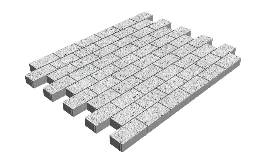 Плитка тротуарная SteinRus Прямоугольник Б.6.П.6 Backwash Мрамор, 200*100*60 мм