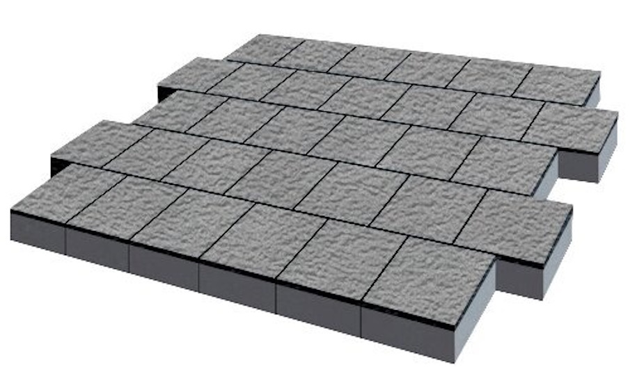 Плитка тротуарная SteinRus Виго В.3.К.8, Antico, серый, 200*200*80 мм
