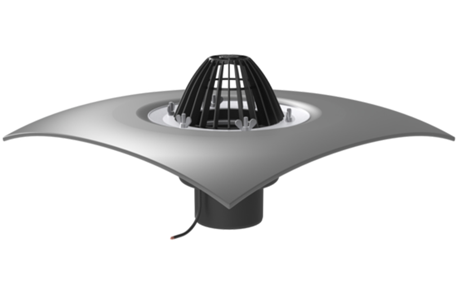 Кровельная воронка Termoclip тип ВФО-Ф обогреваемая с обжимным фланцем, 160*450 мм