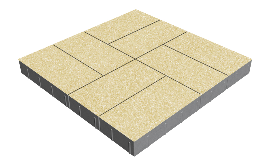 Плитка тротуарная SteinRus Грас Б.4.П.8, Antico, слоновая кость, 400*200*80 мм