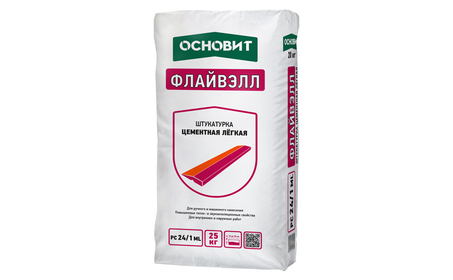 Цементная штукатурка Основит ФЛАЙВЭЛЛ РС24/1 ML, 25 кг