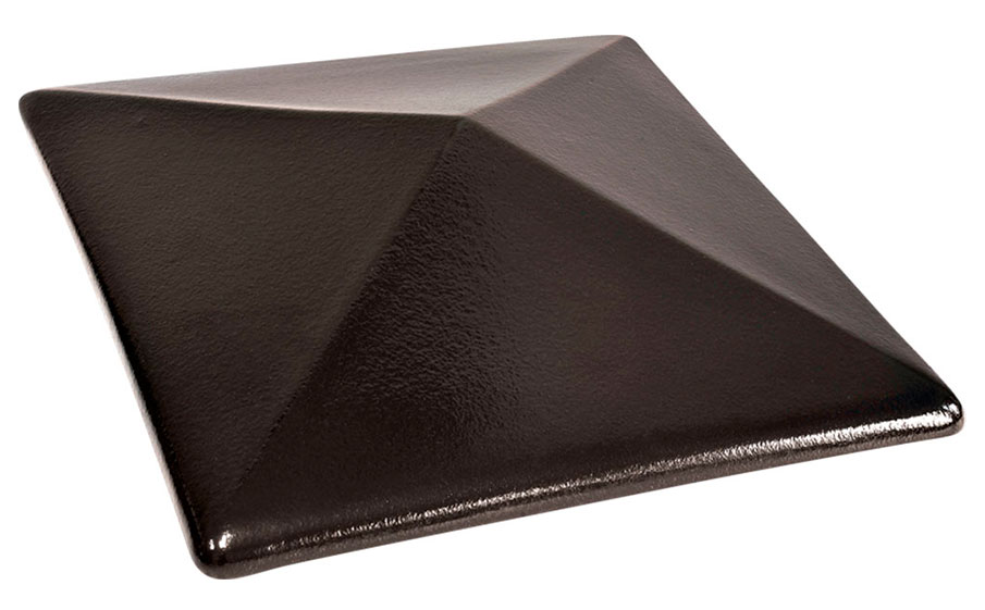 Клинкерный заборный оголовок King Klinker 17 Onyx black, 310*310*80 мм