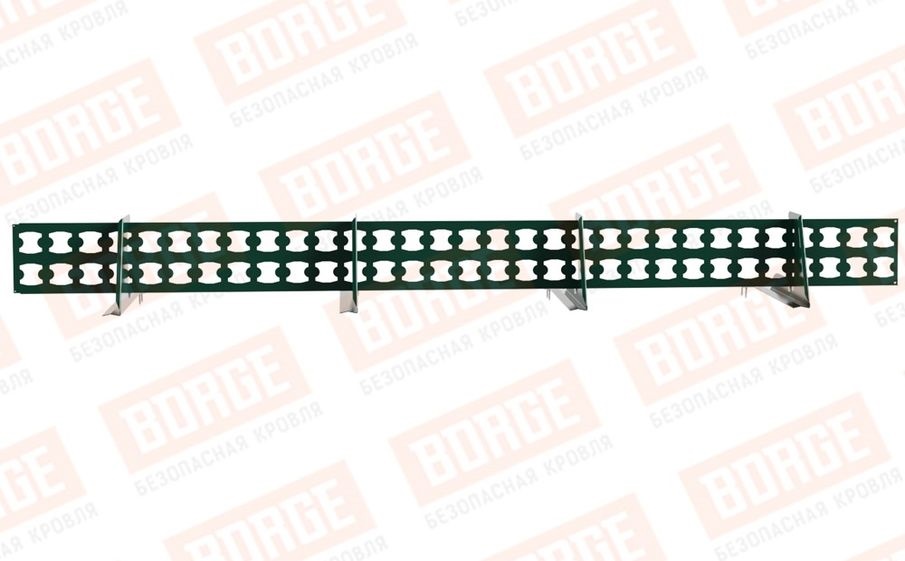 Снегозадержатель решетчатый Borge для черепичной кровли оцинкованный RAL 6005, 2,5 м