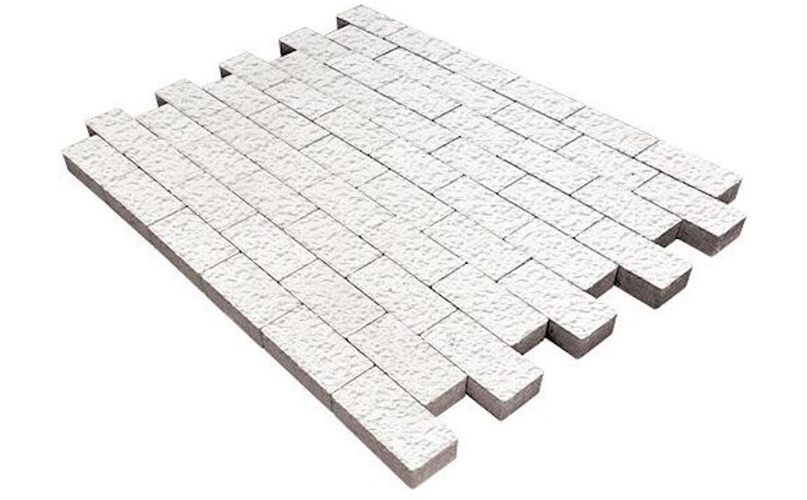Плитка тротуарная SteinRus Прямоугольник А.6.П.4, Old-age, белый, 200*100*40 мм