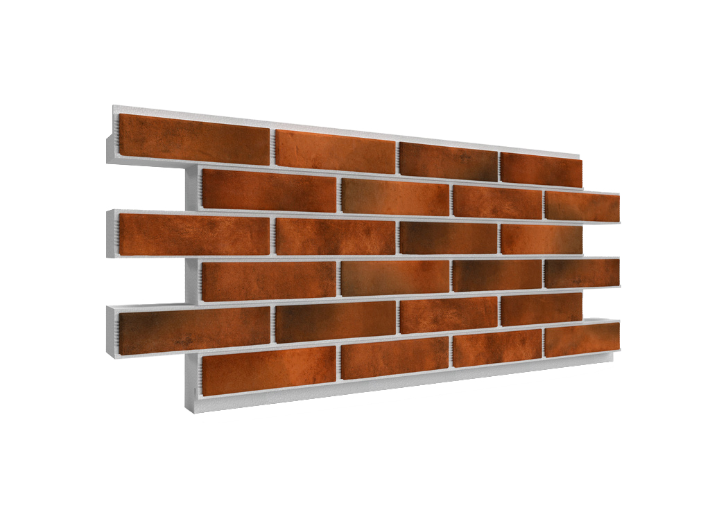 Термопанель ППС с клинкерной плиткой толщиной 12 мм BestPoint Retro Chili 1145*470*100 мм