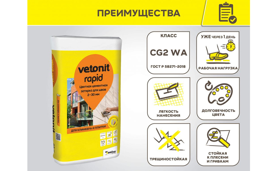Затирка для швов vetonit rapid, 152 темно-серый, 25 кг