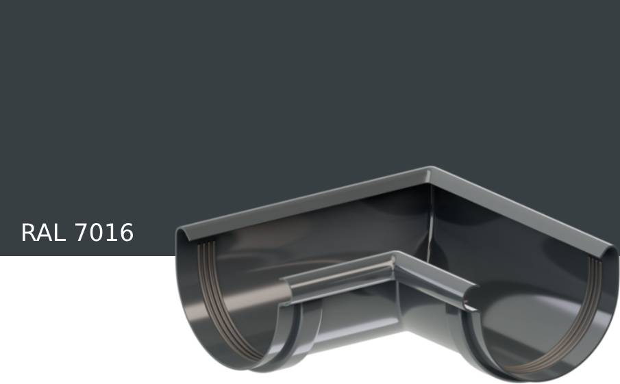 Угол желоба внутренний KROP PVC 90 градусов для системы D 130/90 мм, RAL 7016