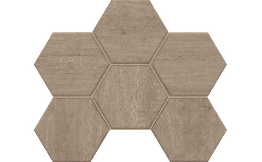 Мозаика Гексагон/Hexagon Estima Классик Вуд/Classic Wood CW02, неполированный 285*250 мм