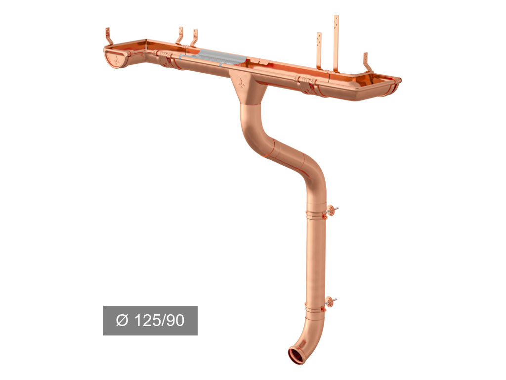 Водосточная система Aquasystem 125/90 мм, медь