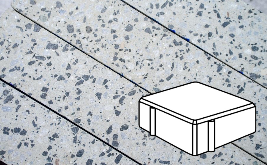 Плитка тротуарная Готика, Granite FINO, Квадрат В.1.К.8, Грис Парга, 100*100*80 мм