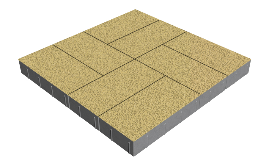 Плитка тротуарная SteinRus Грас Б.4.П.8, Native, песочный, 400*200*80 мм