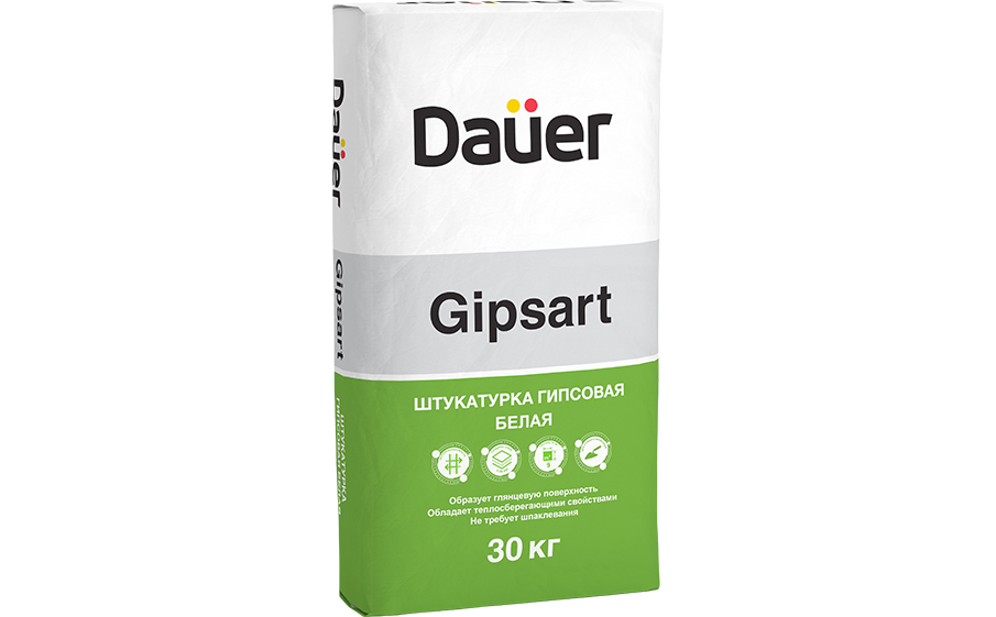 Штукатурка гипсовая Dauer GIPSART, белая, 30 кг