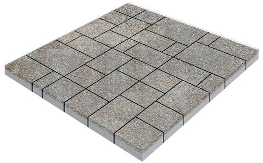 Плитка тротуарная SteinRus Инсбрук Альпен Б.7.Псм.6, Native, ColorMix Берилл, толщина 60 мм